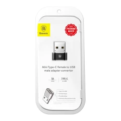 Adaptor OTG Type-C la USB, Plug & Play, 3A, Baseus, CAAOTG-01 - Negru Negru