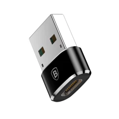 Adaptor OTG Type-C la USB, Plug & Play, 3A, Baseus, CAAOTG-01 - Negru Negru