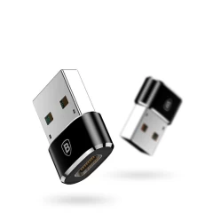 Adaptor OTG Type-C la USB, Plug & Play, 3A, Baseus, CAAOTG-01 - Negru Negru