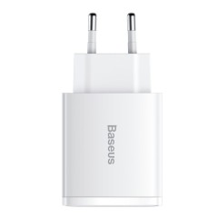 Incarcator Priza Fast Charge USB-C, PD, 30W, 2xUSB-A, QC, 3A Baseus (CCXJ-E02) - Alb