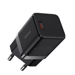Incarcator Priza Fast Charge USB-C, PD, 30W, 3A Baseus (CCGN010101) - Negru Negru