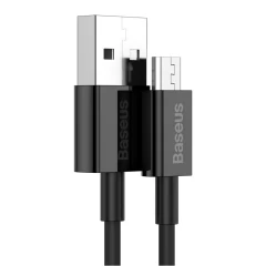 Cablu Date USB la Micro-USB, 2A, 1m, Baseus, CAMYS-01 - Negru Negru