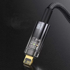 Cablu Date USB la Lightning, 2.4A, 2m, Baseus, CATS000501 - Negru Negru