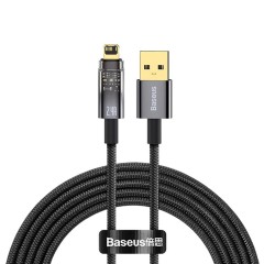 Cablu Date USB la Lightning, 2.4A, 2m, Baseus, CATS000501 - Negru