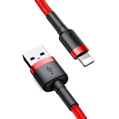 Cablu Date USB la Lightning, 1,5 A, 2 m, Baseus, CALKLF-C09 - Rosu Rosu