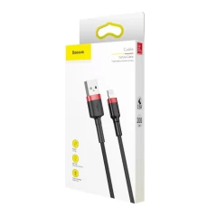 Cablu Date USB la Lightning, 1,5 A, 2 m, Baseus, CALKLF-C19 - Rosu/negru Rosu/negru