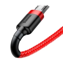Cablu Date USB la Micro-USB, 1.5A, 2m, Baseus, CAMKLF-C09 - Rosu Rosu