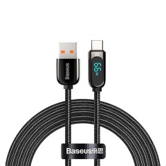 Cablu Date USB la Type-C, 66 W, 2 m, Baseus, CASX020101 - Negru