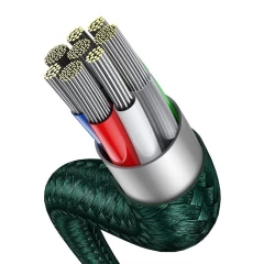 Cablu Date Type-C la Type-C / Lightning 100W, 1,2 m, Baseus, CA1T2-F06 - Verde Verde
