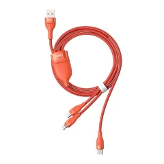 Cablu Date USB la Type-C / Lightning / Micro-USB 66W, 1,2 m, Baseus, CA1T3-07 - Portocaliu Portocaliu