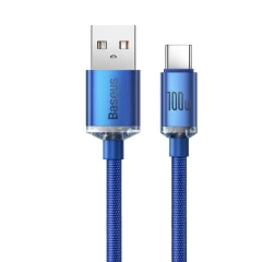 Cablu Date USB la Type-C, 100 W, 2 m, Baseus, CAJY000503 - Albastru Albastru