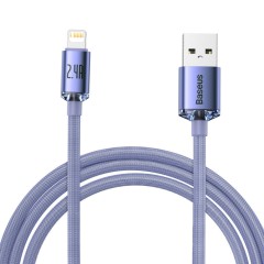 Cablu Date USB la Lightning, 2.4A, 2m, Baseus, CAJY000105 - Albastru