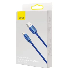 Cablu Date USB la Lightning, 2.4A, 2m, Baseus, CAJY000103 - Albastru Albastru