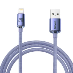 Cablu Date USB la Lightning, 2,4 A, 1,2 m, Baseus, CAJY000005 - Mov Mov