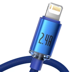 Cablu Date USB la Lightning, 2,4 A, 1,2 m, Baseus, CAJY000003 - Albastru Albastru