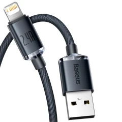 Cablu Date USB la Lightning, 2,4 A, 1,2 m, Baseus, CAJY000001 - Negru Negru