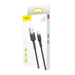 Cablu Date USB la Lightning, 1,5 A, 2 m, Baseus, CALKLF-CG1 - Gri Negru Gri Negru