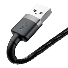 Cablu Date USB la Lightning, 1,5 A, 2 m, Baseus, CALKLF-CG1 - Gri Negru Gri Negru