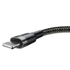 Cablu Date USB la Lightning, 1,5 A, 2 m, Baseus, CALKLF-CG1 - Gri Negru Gri Negru