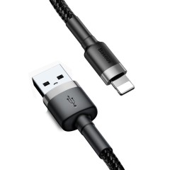 Cablu Date USB la Lightning, 1,5 A, 2 m, Baseus, CALKLF-CG1 - Gri Negru