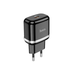 Incarcator Priza Fast Charge USB TYPE-C, QC 3.0, PD 20W, 3.0A HOCO (N24 Victorious) - Negru Negru