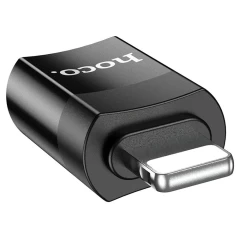 Adaptor OTG Lightning la USB Type-C, Plug & Play, 2A, HOCO, UA17 - Negru Negru