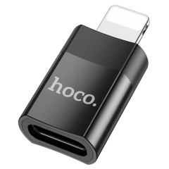 Adaptor OTG Lightning la USB Type-C, Plug & Play, 2A, HOCO, UA17 - Negru
