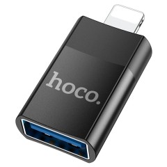Adaptor OTG Lightning la USB-A, Plug & Play, HOCO, UA17 - Negru