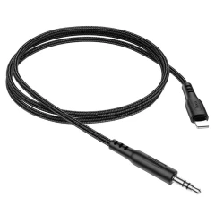Adaptor Cablu Audio Lightning la Jack 3.5mm, 1m, HOCO, UPA18 - Negru Negru