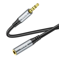 Adaptor Cablu Audio Jack 3.5mm, 1xMat la 1xFemale, 1m, HOCO, UPA20 - Gri Gri