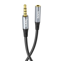 Adaptor Cablu Audio Jack 3.5mm, 1xMat la 1xFemale, 1m, HOCO, UPA20 - Gri