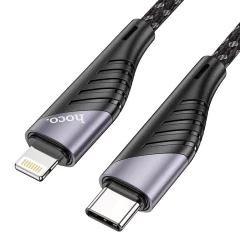 Cablu Date USB Type-C la Lightning, PD 20W, 3A, 1,2 m, HOCO, U95 - Negru Negru