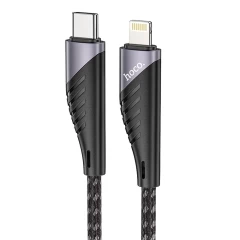 Cablu Date USB Type-C la Lightning, PD 20W, 3A, 1,2 m, HOCO, U95 - Negru Negru