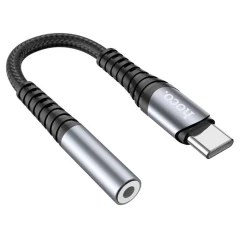 Adaptor Cablu Audio Type-C la Jack 3.5mm, HOCO, LS33 - Gri Gri
