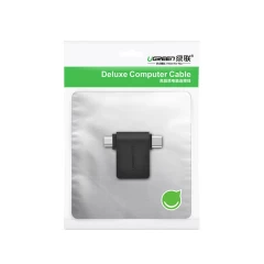 Adaptor OTG Micro-USB si Type-C la USB 3.0 mama pana la 5Gbps, Ugreen, 30453 - Negru Negru