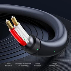 Cablu Audio Jack de 3,5 mm la 2x extensie RCA tata cu conector placat cu aur, 1m, Ugreen, 10588 - Gri Gri