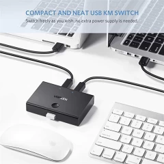 Switcher 2x USB-B la USB, 480Mbps, Ugreen, 30345 - Negru Negru