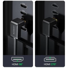 Cablu Video HDMI la HDMI in unghi, suport 4k@30Hz , 2m, Ugreen, 10173 - Negru Negru