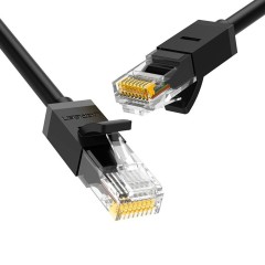 Cablu Internet Placat cu cupru pur cu cablu UTP Cat 6 cu aur, pana la 1000 Mbps, 10 m, Ugreen, 20164 - Negru