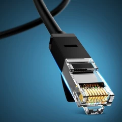 Cablu Internet Placat cu cupru pur cu cablu UTP Cat 6 cu aur, pana la 1000 Mbps, 5 m, Ugreen, 20162 - Negru Negru