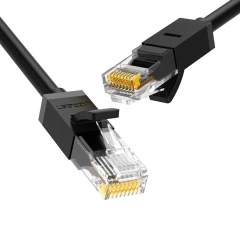 Cablu Internet Placat cu cupru pur cu cablu UTP Cat 6 cu aur, pana la 1000 Mbps, 5 m, Ugreen, 20162 - Negru Negru
