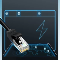 Cablu Internet Placat cu cupru pur cu cablu UTP Cat 6 cu aur, pana la 1000 Mbps, 3 m, Ugreen, 20161 - Negru Negru