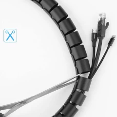Organizator Cabluri Ugreen cu Tub de Protectie DIA cu 25mm Latime & 1.5m Lungime, 30818 - Negru Negru