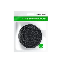 Organizator Cabluri Ugreen cu Banda Velcro de 20mm Latime & 5m Lungime, 40356 - Negru Negru