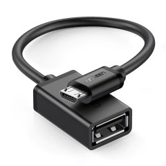 Adaptor Cablu OTG USB la Micro-USB, pana la 480Mbps, 15cm, Ugreen, 10396 - Negru