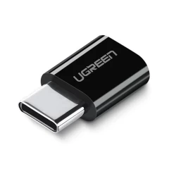 Adaptor OTG Micro-USB la Type-C, incarcare rapida, 5V, Ugreen, 30391 - Negru Negru