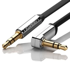 Cablu Audio Jack inclinata de la 3,5 mm la Jack de 3,5 mm, 2 m, Ugreen, 10599 - Negru Negru