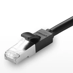 Cablu Internet Placat cu cupru pur cu cablu UTP Cat 6A cu aur, pana la 10 Gbps, 2 m, Ugreen, 11281 - Negru Negru