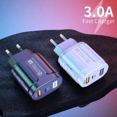 Incarcator Priza Fast Charge USB-A, QC 3.0 and USB-C, 20W Arpex (CHPD038) - Negru Negru