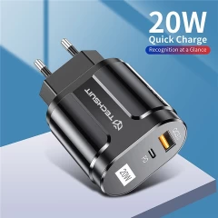 Incarcator Priza Fast Charge USB-A, QC 3.0 and USB-C, 20W Arpex (CHPD038) - Negru Negru